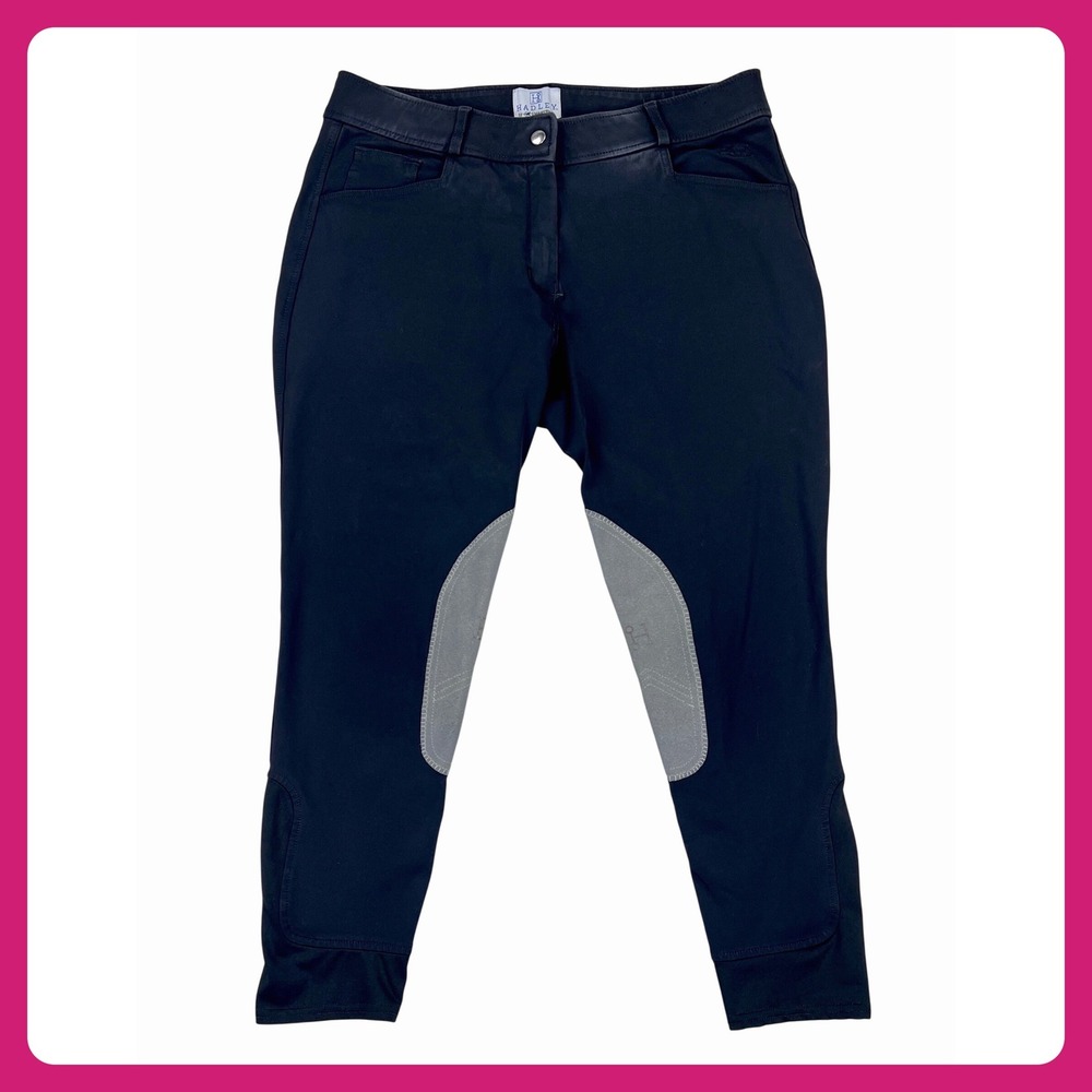 Hadley‎ SmartPak Breeches Capri Riding Pants Women's 36R (34x24) Black Full Seat